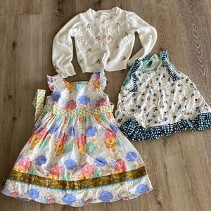 Matilda Jane bundle. Dress, sweater and top. Size 6.